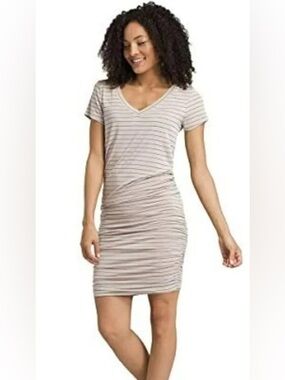 Prana Foundation V-Neck Ruched Shirt Dress size S